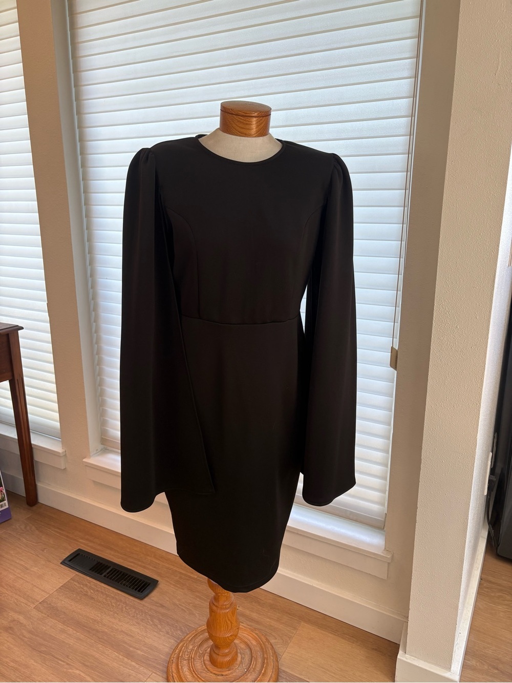 Black Long-Sleeve Sheath Dress